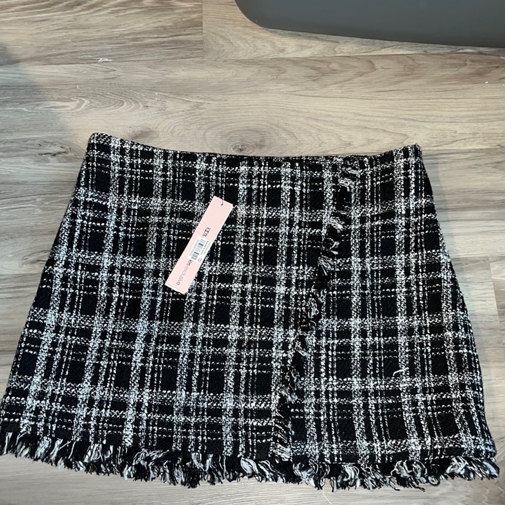 Aqua tweed mini skirt